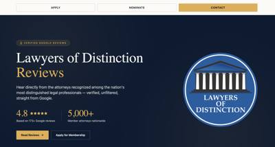 Lawyers of Distinction Reviews Site Launches at Laywersofdistinctionreviews.com