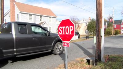 3-way stop in Tilghman St.