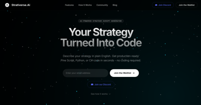 Strativerse Ai Launches New AI Pine Script Generator for Faster Strategy Development
