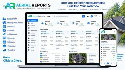 AerialReports Expands Contractor OS to Connect Roof Measurements, CRM, Estimating, Proposals and Production for Roofing Contractors