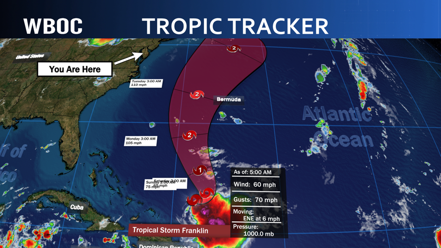 Franklin Kicks Up Waves Monday - Wednesday
