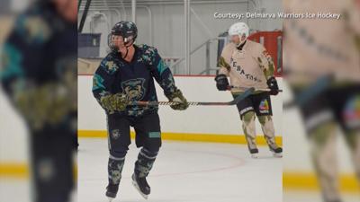 Ice hockey players on ice