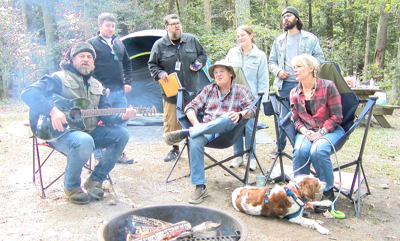 Campfire sing along with Draper Media crew