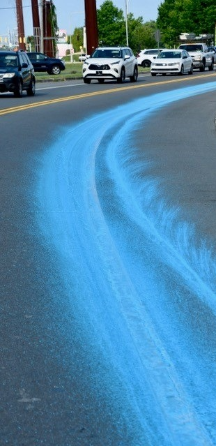 blue paint on savannah road