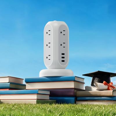 How to End Dorm Room "Outlet Wars" and Power Your Desk: TESSAN 6FT Tower Strip & Your Smart-Charged Semester