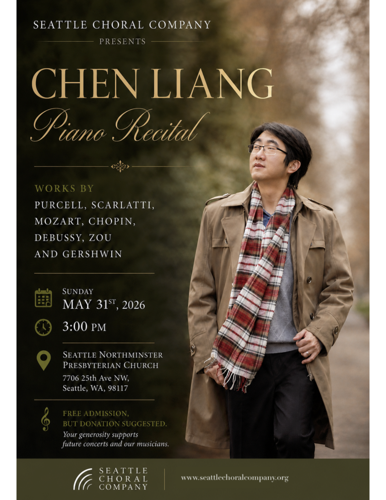 Seattle Choral Company Presents a Concert Featuring Pianist Chen Liang