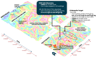 Tocvan Discovers New High-Grade At-Surface Silver-Gold Zone 900 m East of Pilot Facility at Gran Pilar Project