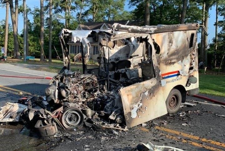 3 Hurt After Mail Truck, Van Collide Nearly Head-on in Laurel