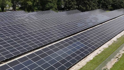 Rows of solar panels
