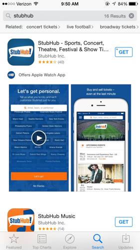 StubHub Mobile App