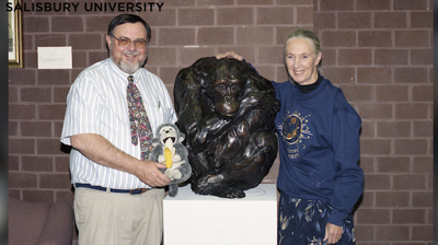 Dr. Jane Goodall at Salisbury University, 1996.