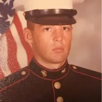 Man in Military Marine uniform