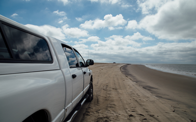 4WD truck in the OSV zone at Assateague Island National Seashore