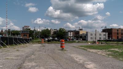 The site of a proposed affordable housing development on the corner of West Main Street and Lake Street in downtown Salisbury. 