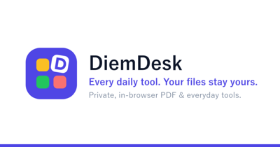 DiemDesk Launches a Document Toolkit Where More Than 50 Tools Run Without Uploading a File