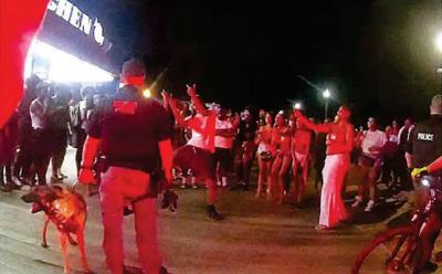 Police body camera footage of an alleged "takeover" event in Rehoboth Beach
