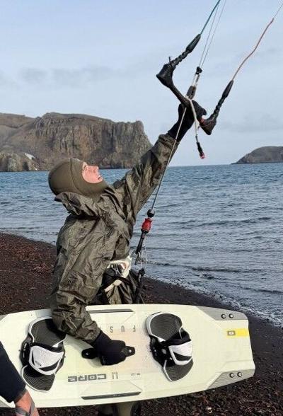 Russian athlete Aleksandr Kuzmin, 16, sets two verified kitesurfing records in Antarctica