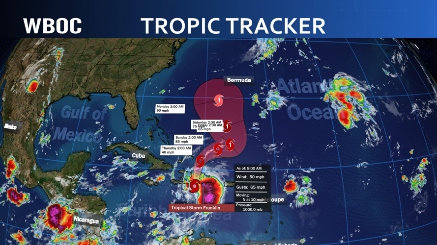 Franklin Looks To Move North Through Next Week, Wave and Swell Increase Likely
