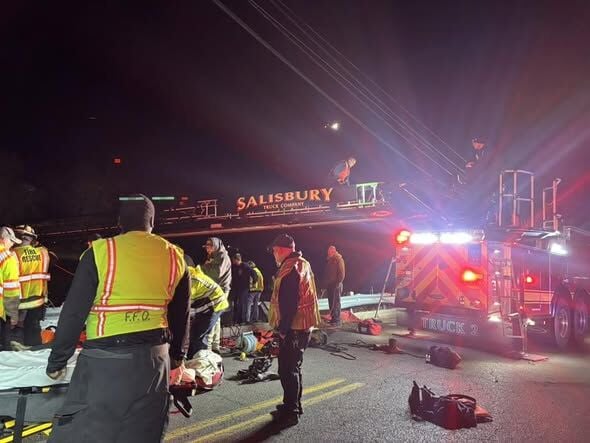 Wicomico County crews rescue three in pond crash