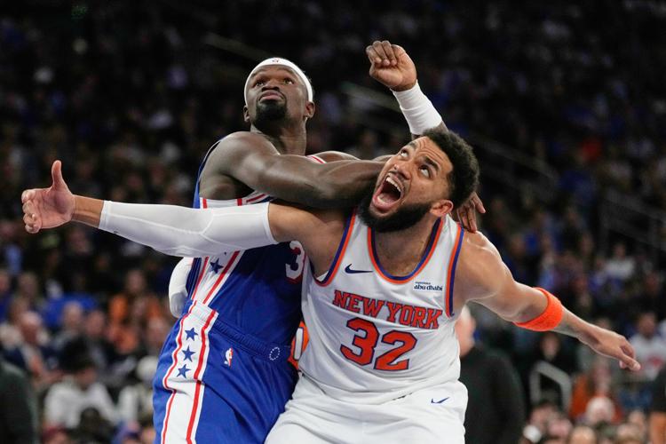 APTOPIX 76ers Knicks Basketball