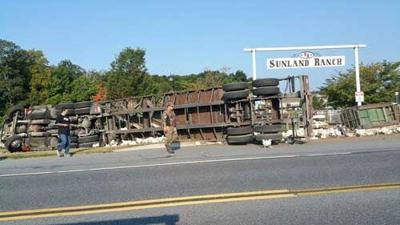Tractor-trailer Hauling Chicken Overturns North of Milton