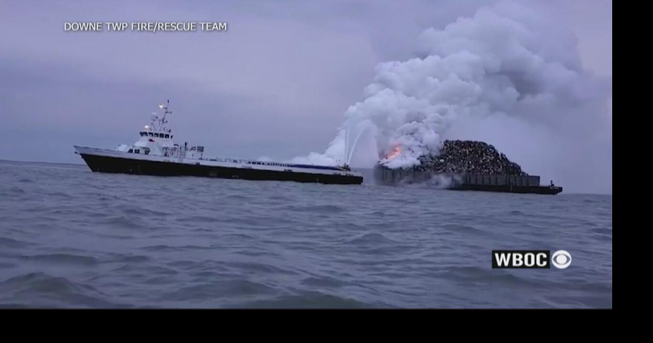 Delaware Bay Barge Fire Finally Extinguished | Latest News | wboc.com