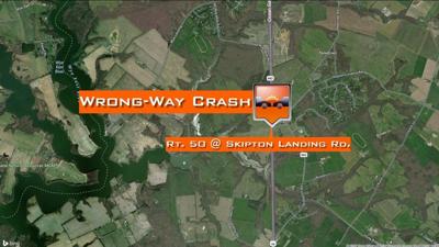 Woman Driving Wrong Way on Rt. 50 in Easton Sends Two to Hospital