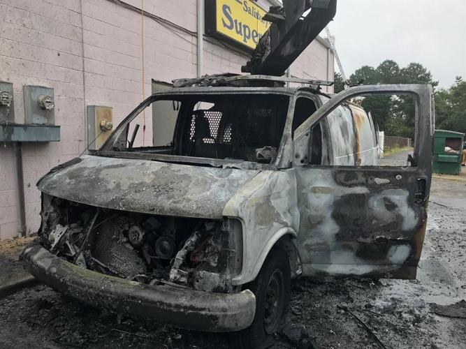 Van a Total Loss After Catching Fire in Back of Salisbury Pet Store