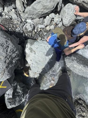 Alaska Trapped by Boulder