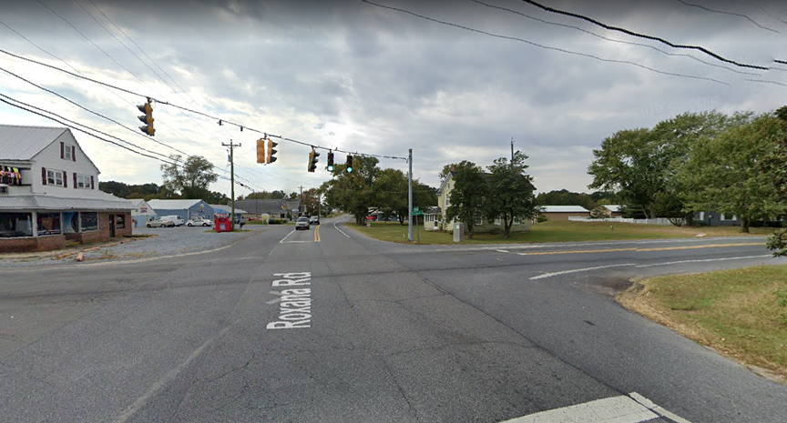 Intersection of Roxana Road and Pyle Center Road