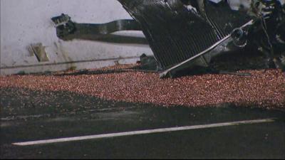 Updated: Truck Overturns, Spills Unstamped Pennies Over I-95 in Del.