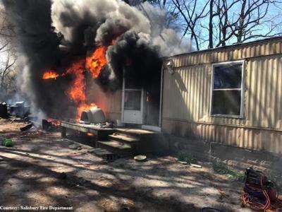 Several Crews Fight Salisbury Mobile Home Fire