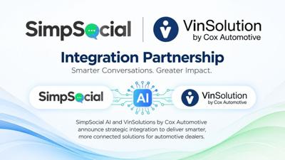 SimpSocial and VinSolutions, a Cox Automotive brand, Announce Integration Partnership to Bring Agentic AI to Dealerships