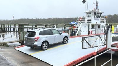 Car Going On to Ferry