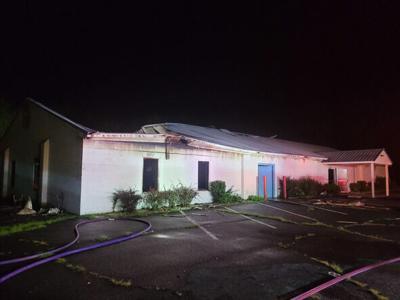 The Nazarene Church heavily damaged in an overnight fire.