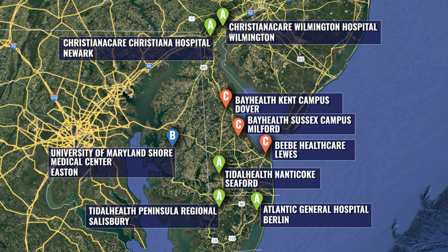 Delmarva hospital Leapfrog safety scores 2025