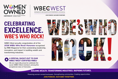 WBEC-West Congratulates the 2026 WBEs Who Rock! Honorees