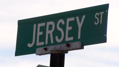 Jersey St. Sign in Dewey