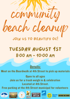 Beach and Street Cleanup Planned for Ocean City