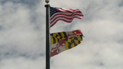 American and Maryland Flag