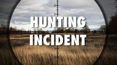 scope of a gun on a wheat field, with text "hunting incident" across it.