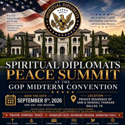 Pastor Mark Burns' Spiritual Diplomats to Convene Global Faith & Diplomatic Leaders in Dallas for Exclusive Peace Summit