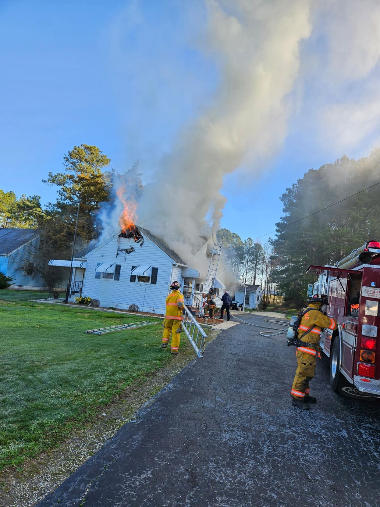 Person, Dog Rescued From House Fire in Pocomoke