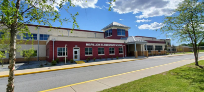 Front of Mispillion Elementary School building in Milford.