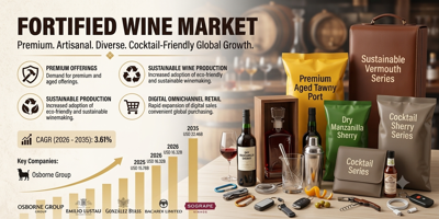 Fortified Wine Market Set to Reach USD 22.46 Billion by 2035 as Premiumization and Vermouth Demand Strengthen