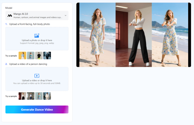 Mango AI Launches an AI Dance Generator for Accessible Dance Video Creation