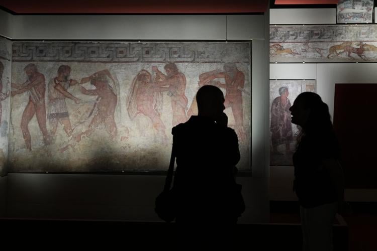 APTOPIX Italy Etruscan Tomb