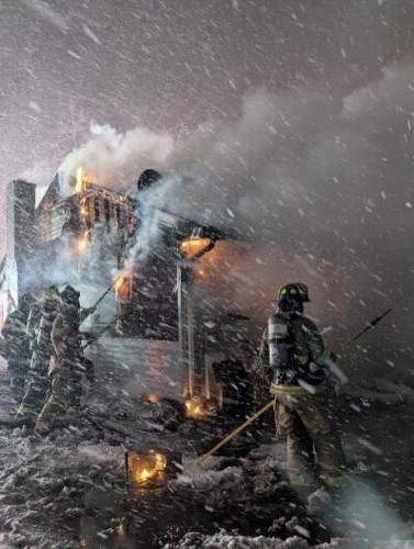 Salisbury fire during blizzard