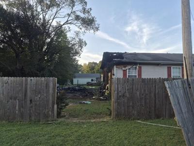 Burned side of a home in Hurlock, Md.