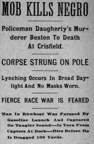 Shameful Past: Lynchings on Delmarva- James Reed Lynched in Crisfield in 1907